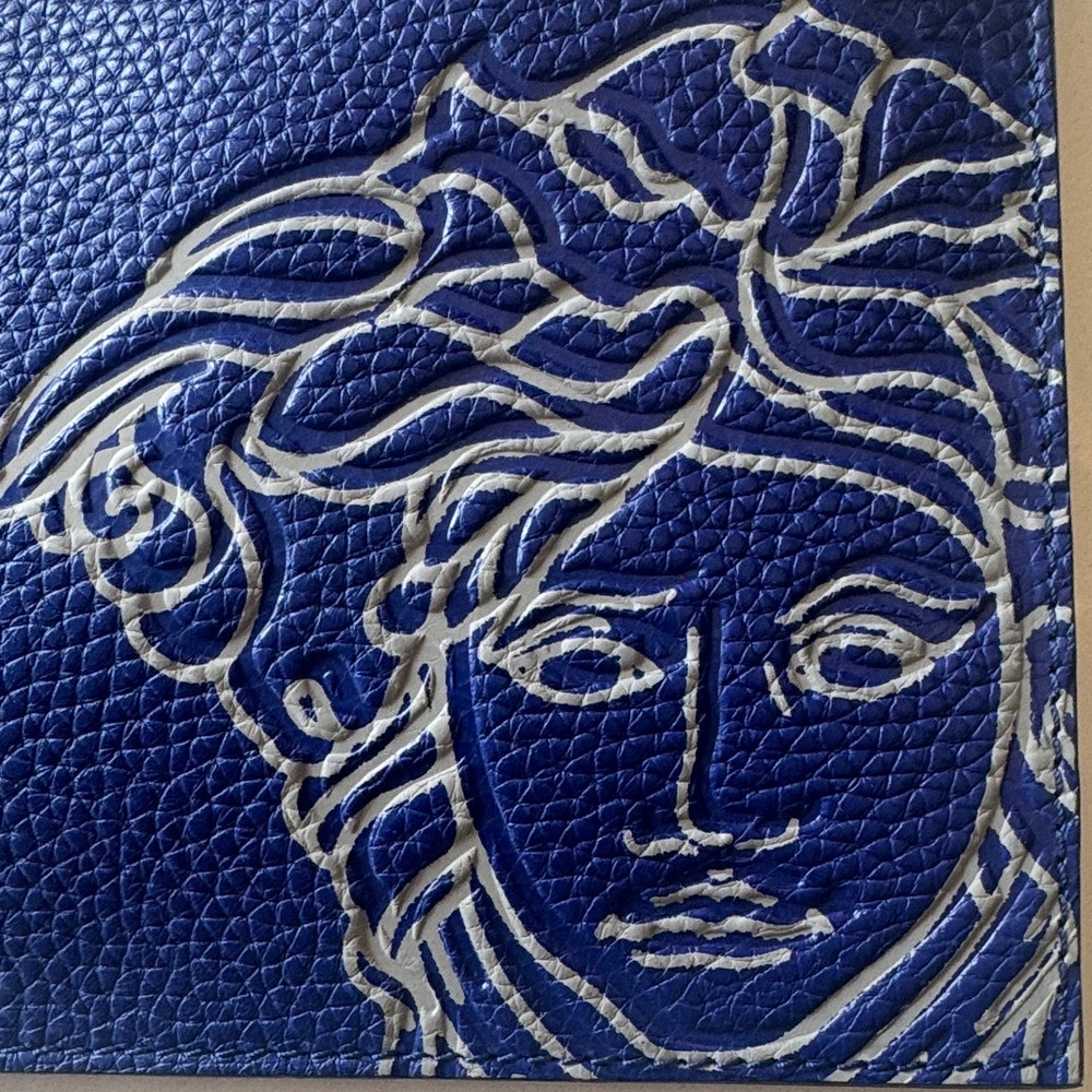 Versace Blue Medusa Leather Clutch Wristlet NWT with Dust Bag - Picture 3 of 7